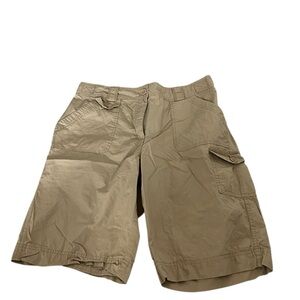 ▫️BASIC EDITIONS: Women’s size L, khaki classic fit casual shorts, preowned▫️